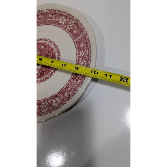 Syracuse Strawberry Hill Ceramic Dinner Plate Floral Red White Vintage - Picture 6 of 8